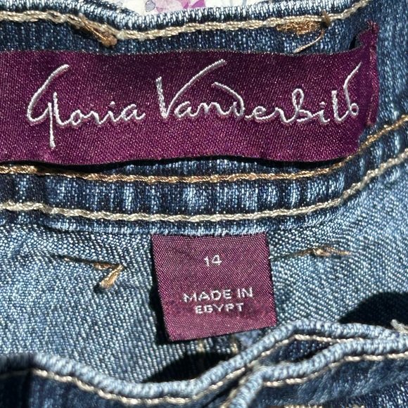 WOMENS SIZE 14 SHORT WAIST 34 GLORIA VANDERBILT BLUE DENIM JEANS - Picture 3 of 6